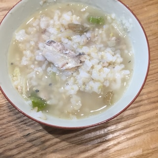 白菜と鯖の身のお茶漬け